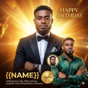 Luxury Golden Glow Birthday Flyer (Dual Outfit Portrait)