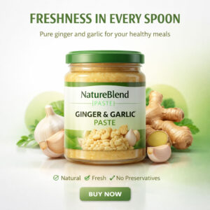 Premium Ginger & Garlic Paste Flyer (Fresh Organic – Clean Green Aesthetic)