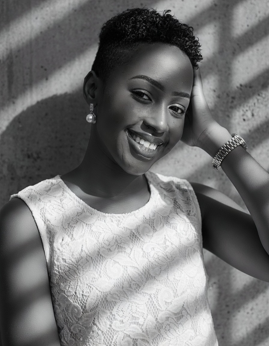 Editorial Monochrome Shadow Portrait