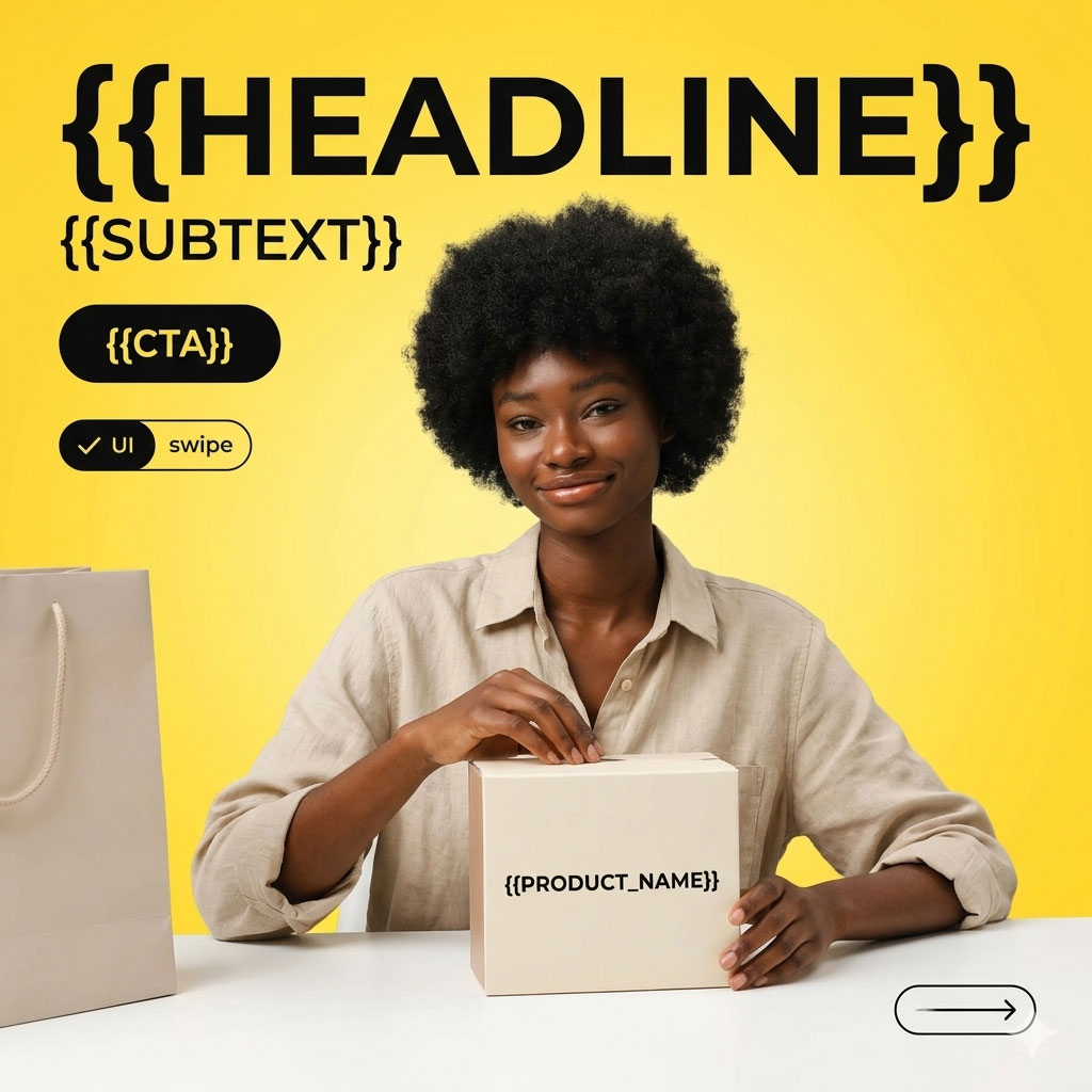 High-End Product Interaction Flyer (Clean Yellow Aesthetic – AI Identity Lock)